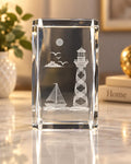Cristal Grabado en 3D – Faro y Velero