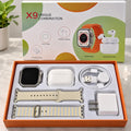 Set de Regalo Reloj Inteligente X9 con Audífonos Inalámbricos, 2 Correas y Accesorios de Carga – Nuevo