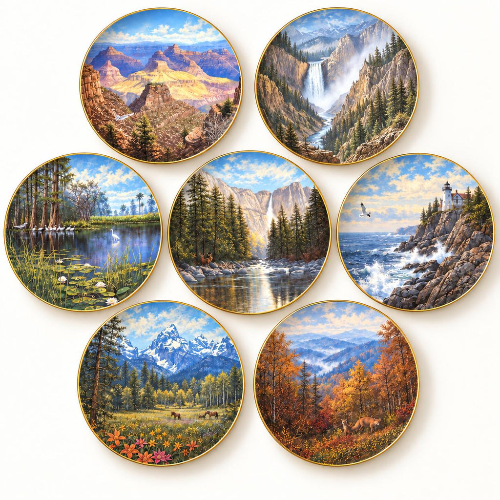 Set Completo de 7 Platos de Colección “America the Beautiful” de Harry Johnson – W.S. George