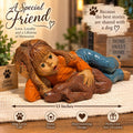 Figura de Niña Abrazando a su Perro – 13” – Decoración Entrañable para el Hogar