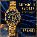 Reloj ZHOWE para Hombre con Brazalete Dorado – Esfera Azul Marino con Diseño de Círculos