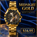 Reloj para Hombre con Brazalete Dorado – Esfera Gris Carbón