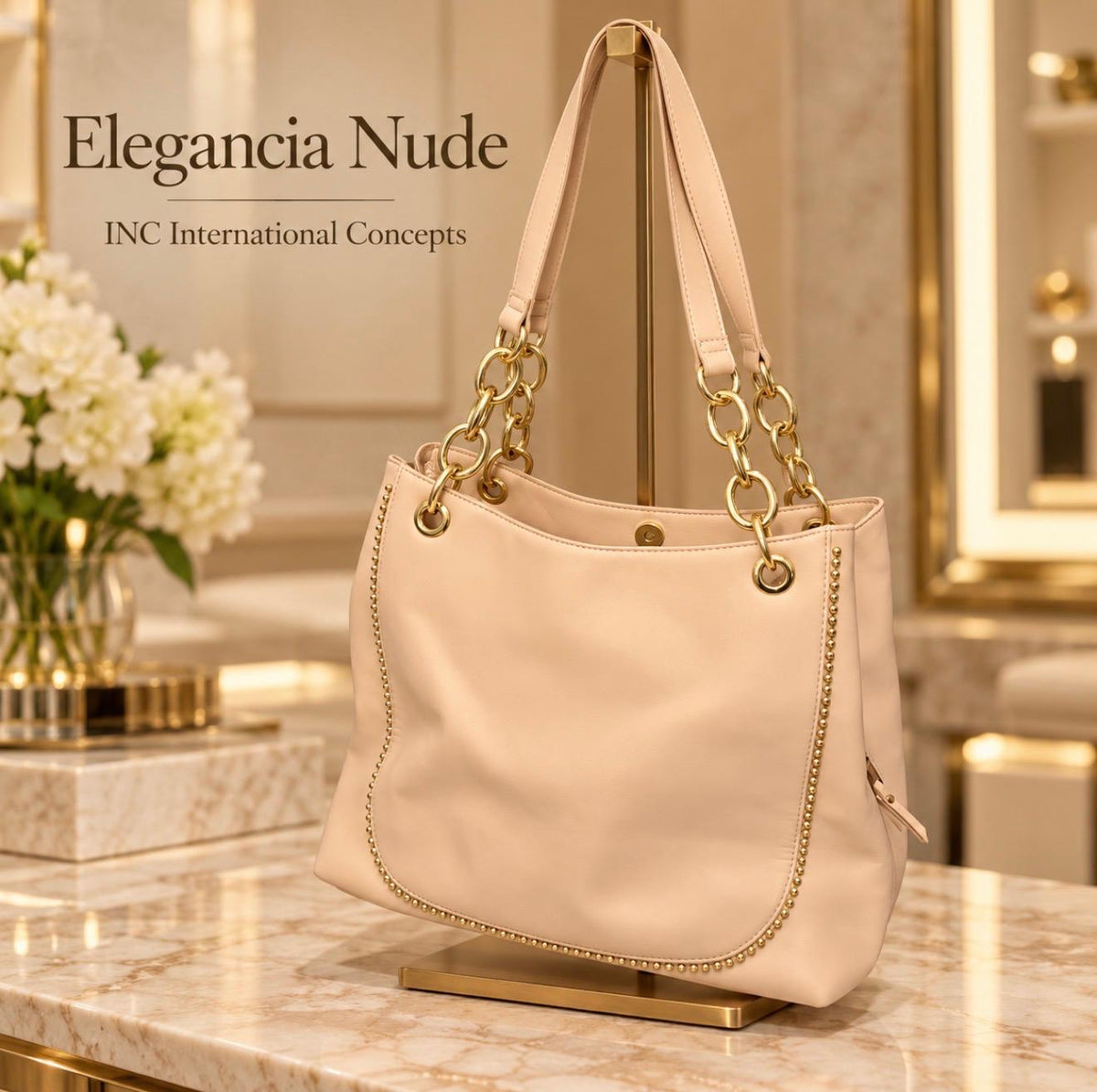 Elegancia Nude — Bolso de hombro INC International Concepts