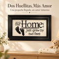 Dos Huellitas, Más Amor — Cuadro decorativo de bienvenida para bebé
