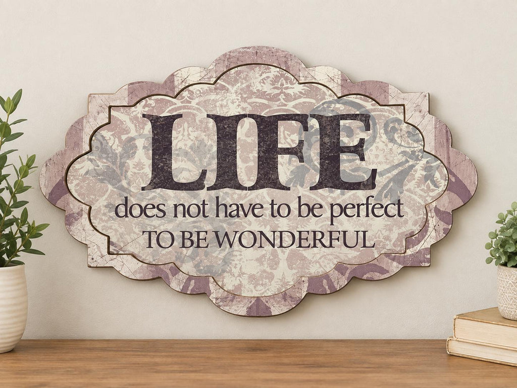 Letreros Decorativos Rústicos HOME y LIVE – 46 x 31 cm