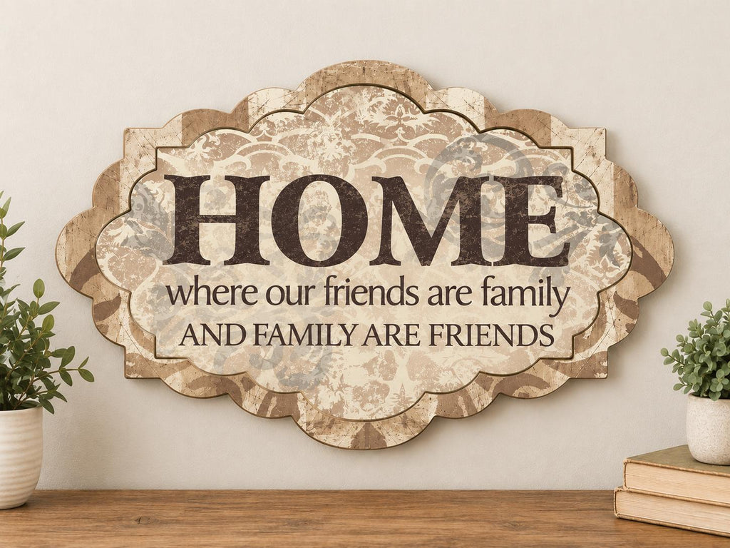 Letreros Decorativos Rústicos HOME y LIVE – 46 x 31 cm
