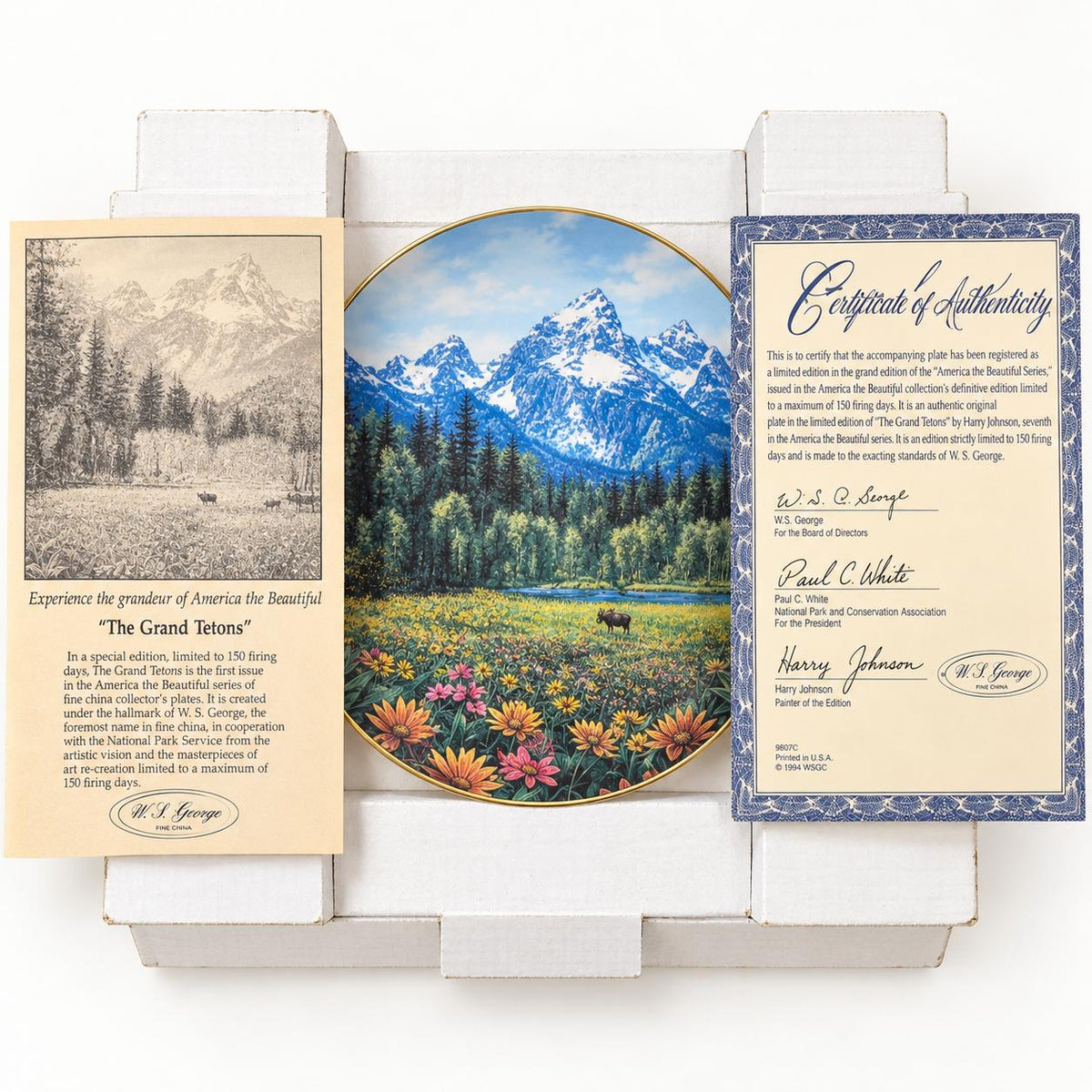 Set Completo de 7 Platos de Colección “America the Beautiful” de Harry Johnson – W.S. George