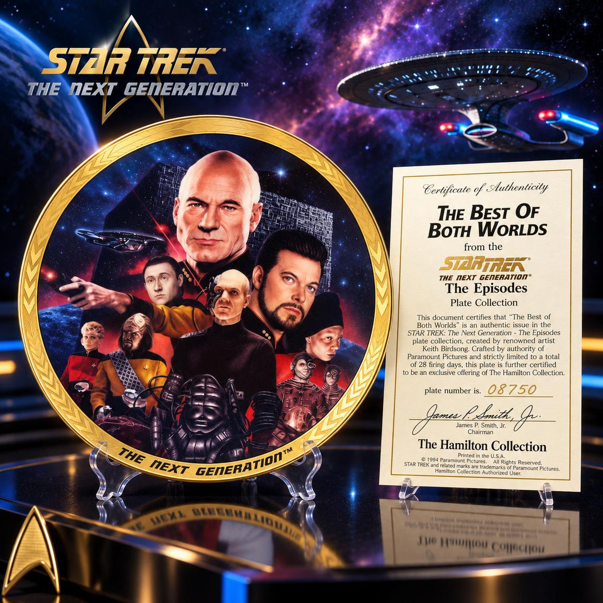 Star Trek: The Next Generation – Colección de Platos The Episodes – Set de 4 con Certificados