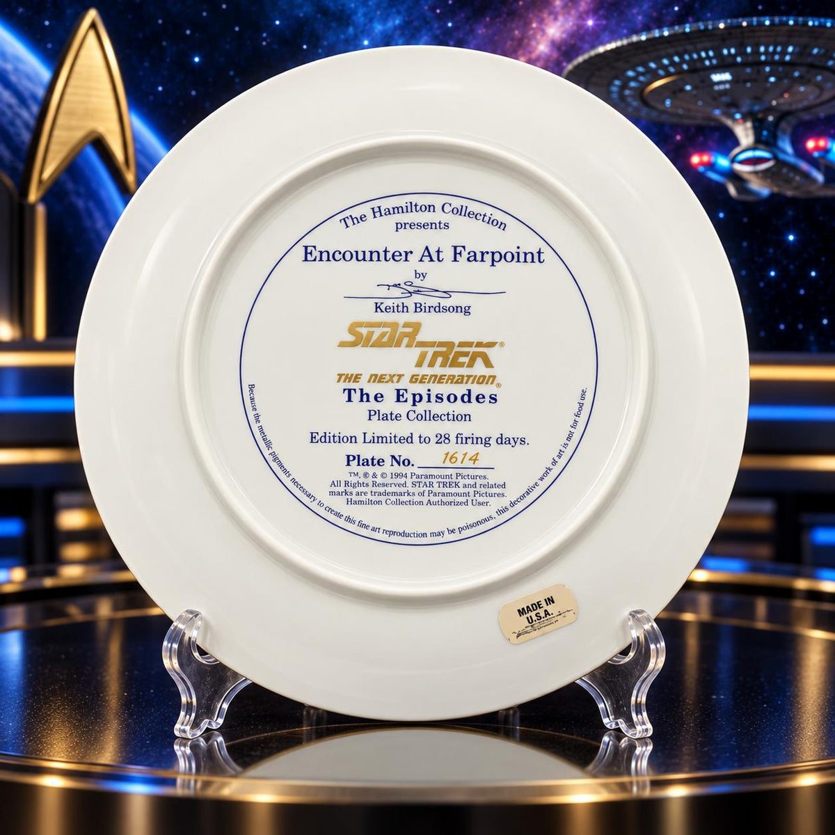 Star Trek: The Next Generation – Colección de Platos The Episodes – Set de 4 con Certificados