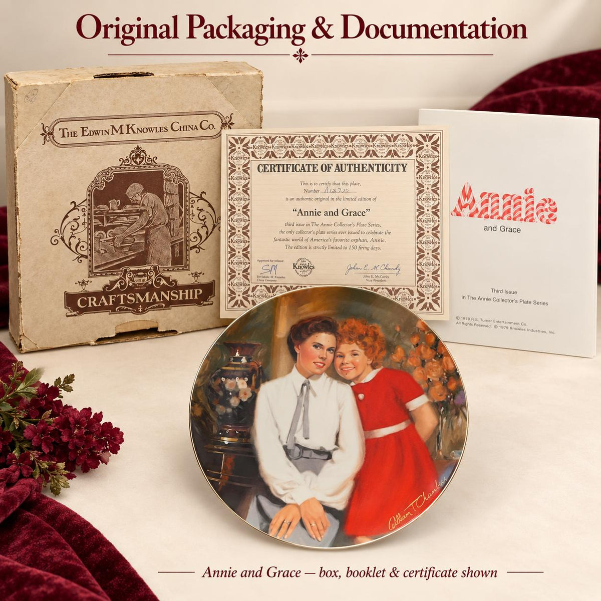 ANNIE – Set Completo de 8 Platos de Colección Knowles – Con Cajas Originales, Certificados y Folletos