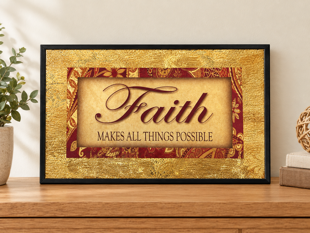 Cuadro Decorativo Horizontal Faith Makes All Things Possible – 7 x 11 pulgadas