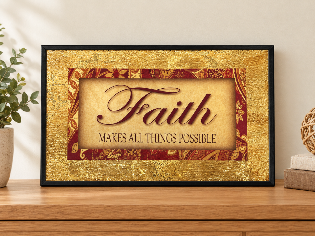 Cuadro Decorativo Horizontal Faith Makes All Things Possible – 7 x 11 pulgadas