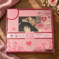 Kit de álbum scrapbook Love 12x12 rosa con corazones, adornos 3D y bolígrafo con brillantina